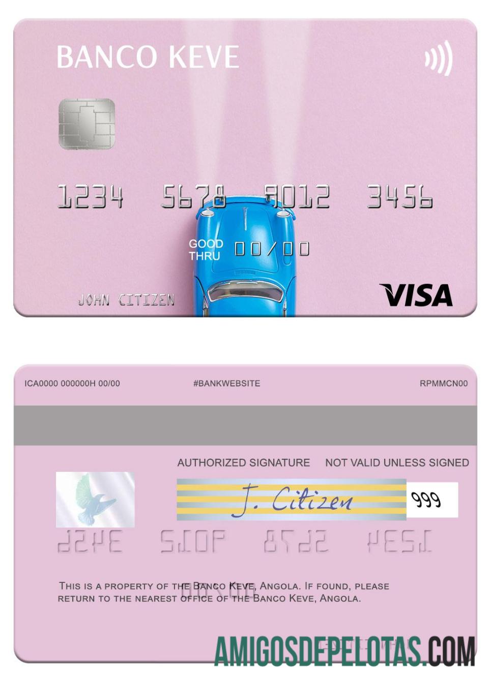 Angola Banco Keve Visa Card exemplo